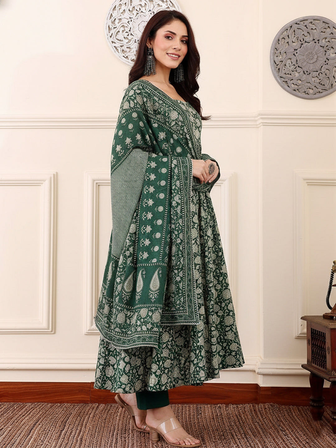 Fully Stiched Rayon Printed Kurti Pant Dupatta