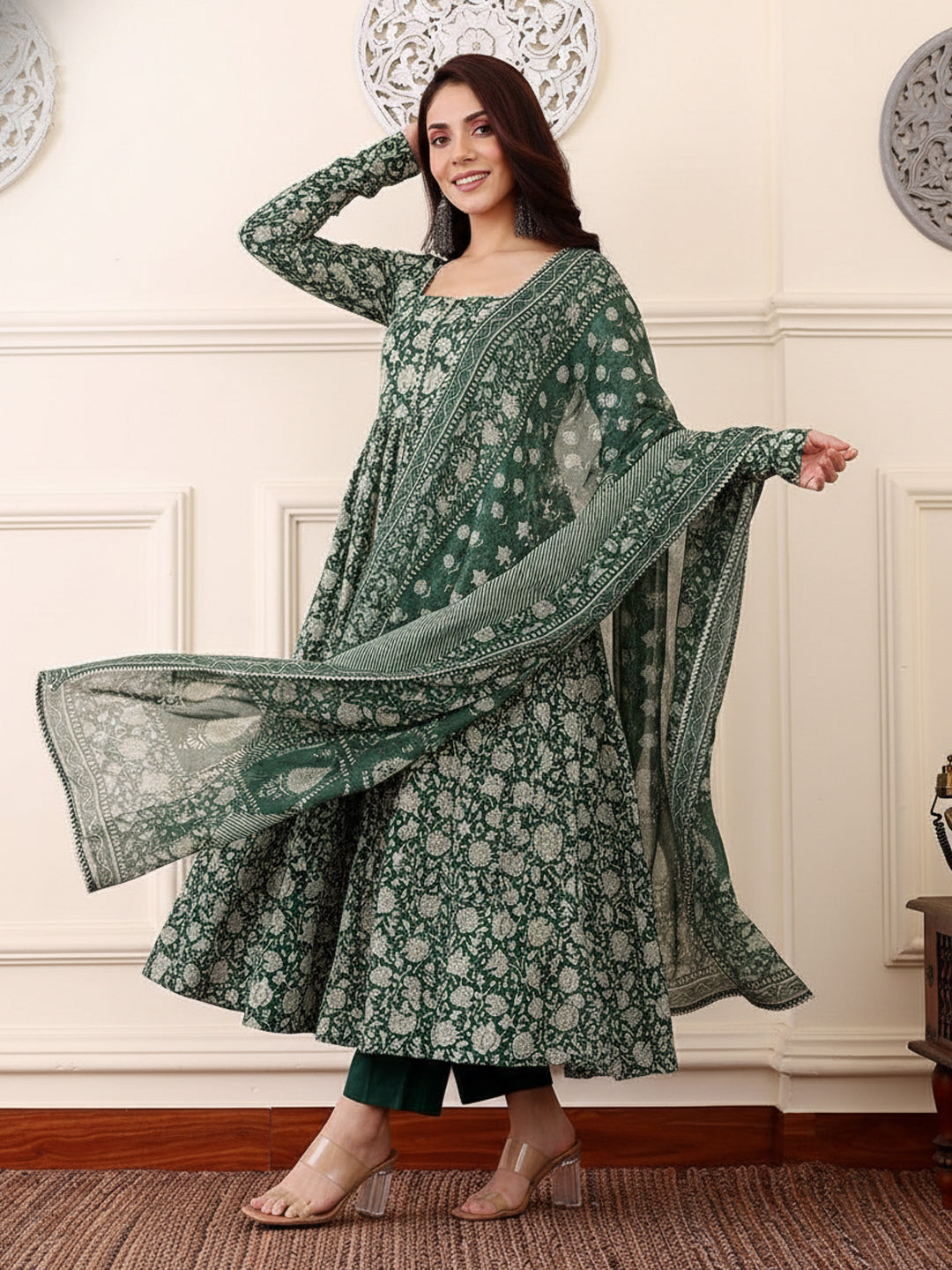 Fully Stiched Rayon Printed Kurti Pant Dupatta