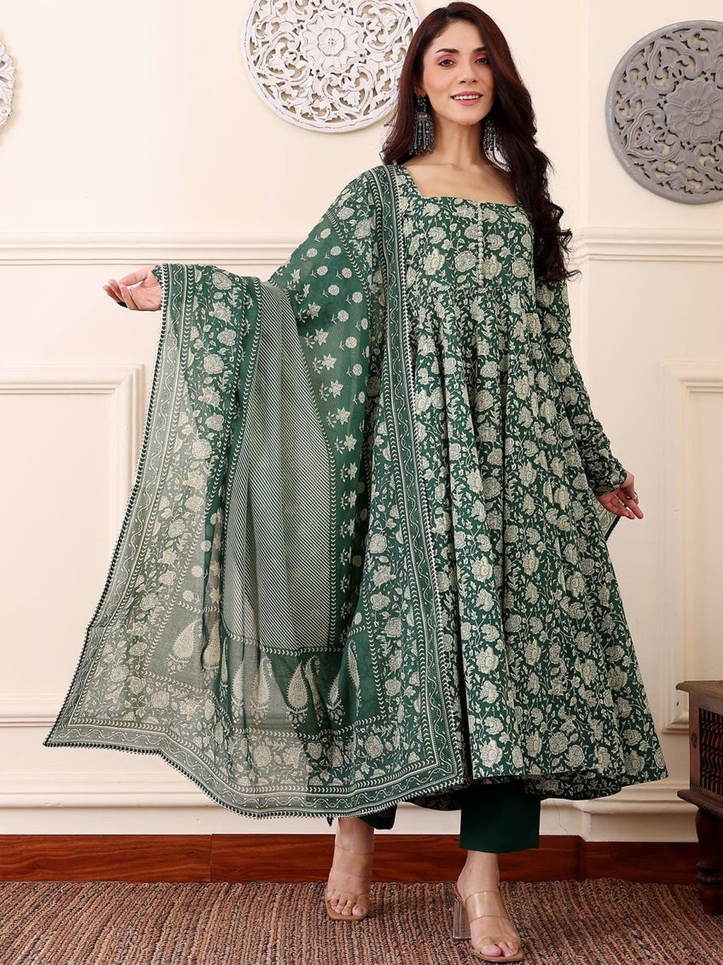 Fully Stiched Rayon Printed Kurti Pant Dupatta
