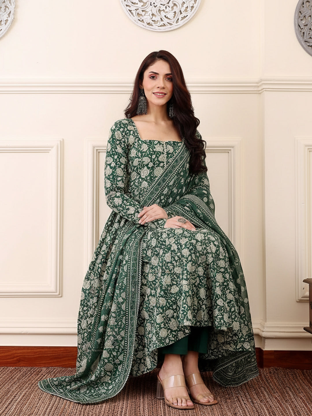 Fully Stiched Rayon Printed Kurti Pant Dupatta