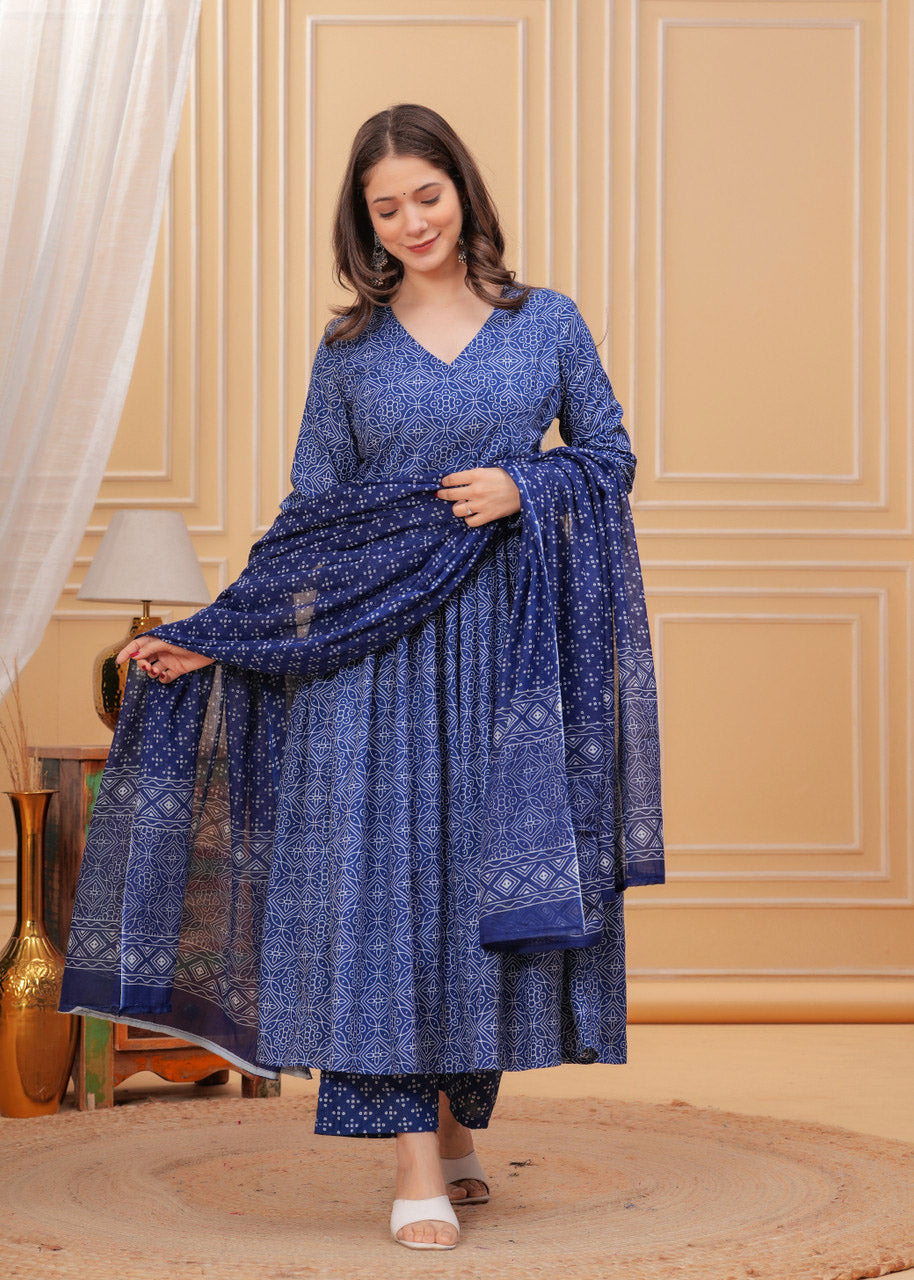 Fully Stiched Rayon Printed Kurti Pant Dupatta