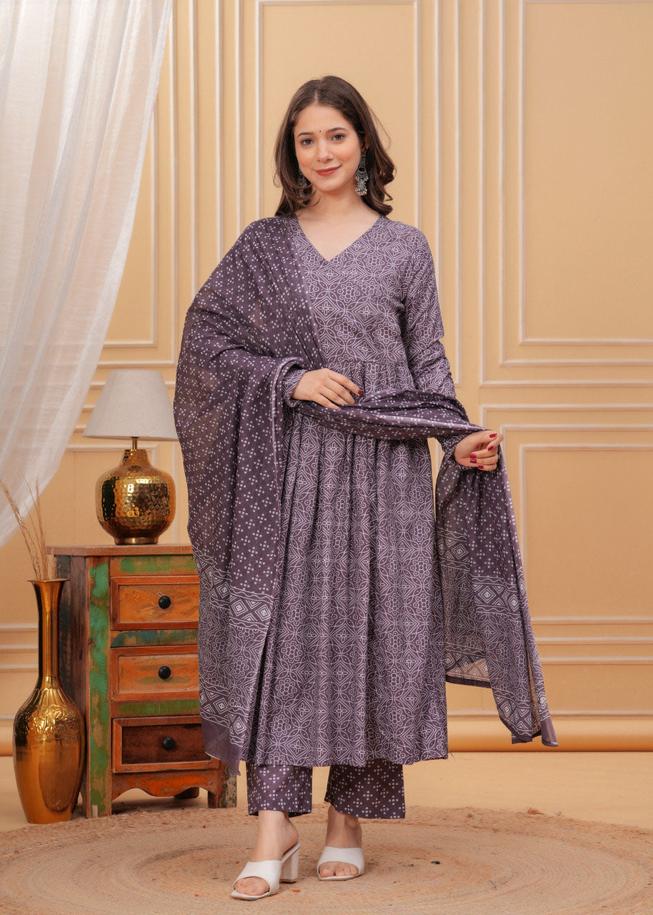 Fully Stiched Rayon Printed Kurti Pant Dupatta